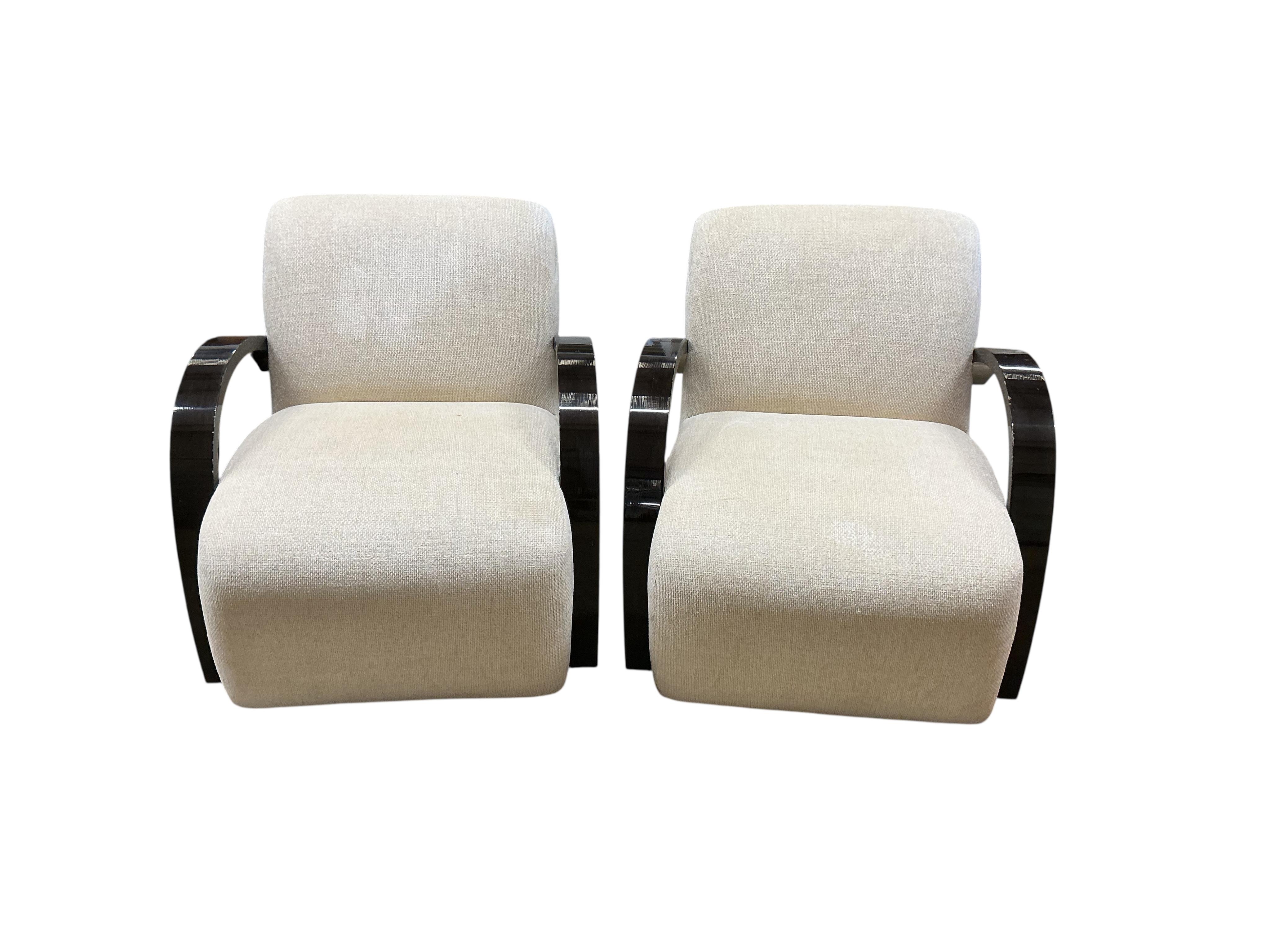 A pair of contemporary J. Robert Scott Hampton Place lounge chairs, width 77cm, depth 84cm, height 84cm